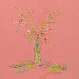 Flowers on pink colo